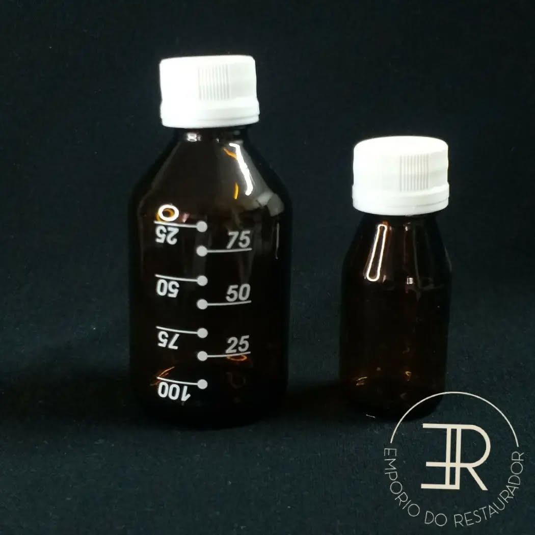 Vidro Ambar 100ml com tampa lacre (R24)